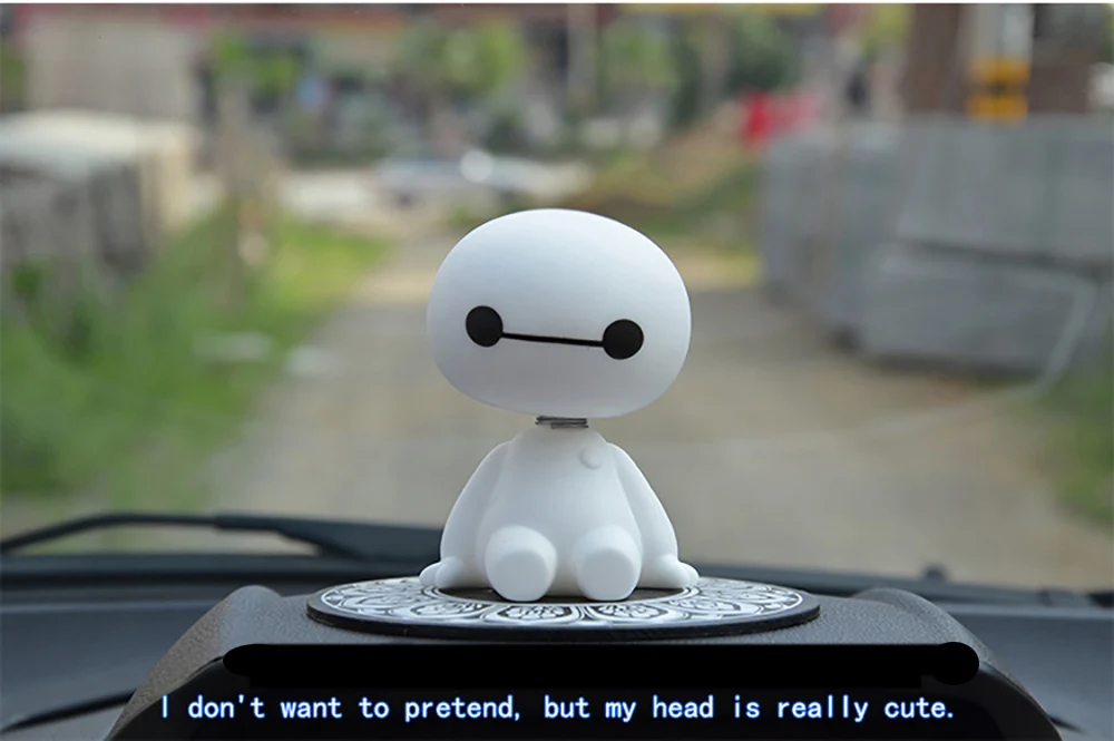 Мультфильм пластик робот Baymax качающейся головой Рисунок автомобиля украшения авто интерьера Большой Герой куклы игрушечные лошадки