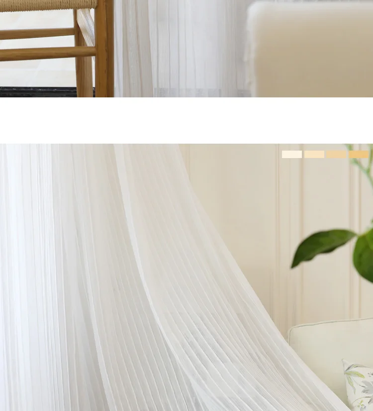 CITYINCITY Striped Tulle Curtains For livingroom White Luxury Drape Curtain for Kitchen Bedroom ready made curtain Customized05