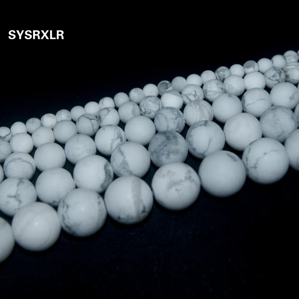 Оптовая продажа круглые бусины из натурального камня с тупым полированием Howlite