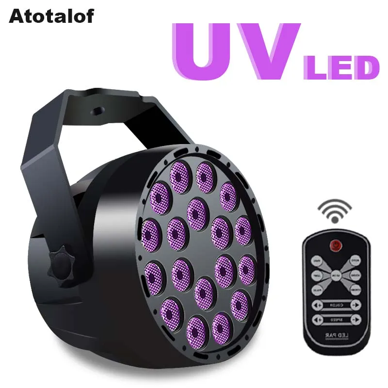 Atotalof 18LED Par Light UV DMX512 сценический Par огни DJ лазерный проектор ИК пульт дистанционного управления звуком диско-бар свет