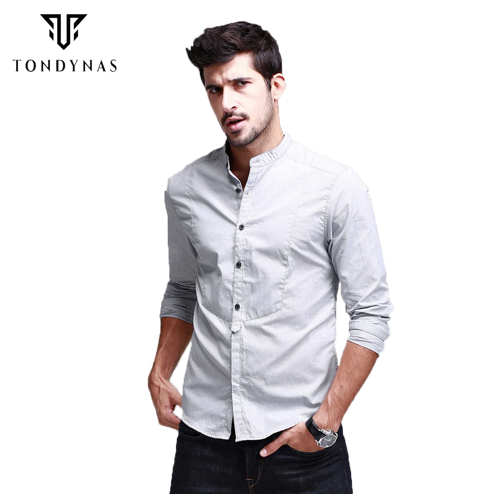 Man mandarin collar long sleeve shirts,male cotton business shirts,5808