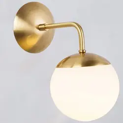 Медь стеклянный шар настенный светильник, Magic Bean глобусы латунь настенный светильник бра для ресторана, ванная комната, зеркало фары