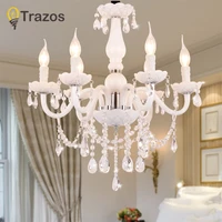 مصباح سقف كريستالي LED على الطراز الأوروبي ، لون أبيض ، تصميم حديث ، مثالي لغرفة المعيشة أو زينة الزفاف.