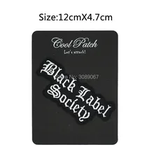 4," черный Label Society логотип музыкальной группы вышитые новые наклейки и нашивка на одежду тяжелый металл пользовательский дизайн патч доступны