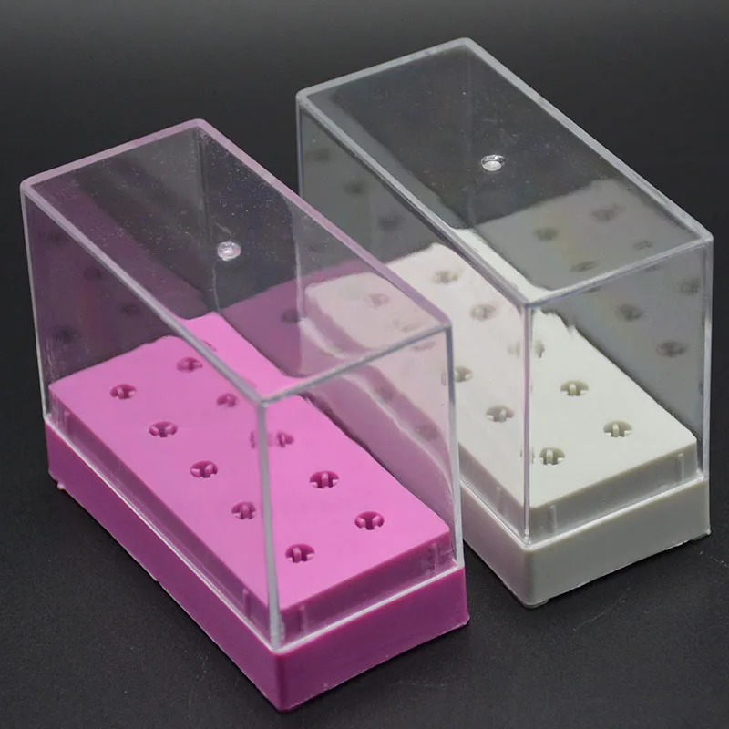 

MAOHANG 10 Holes Ceramic Carbide Nail Drill Bits Cutter Holder for Electric Burrs Exhibition Displayer Manicure Nail Art Tools