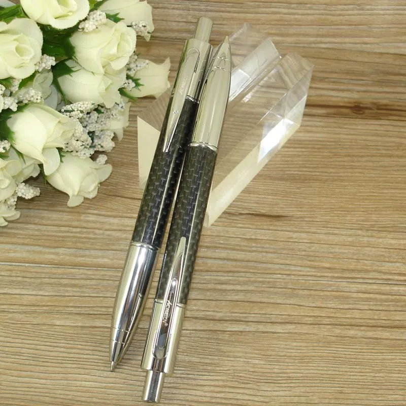ACMECN 2 шт./лот, креативные канцелярские наборы, шариковая ручка из углеродного волокна и механический карандаш 0,7 мм, набор двойных ручек