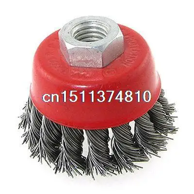 

2.6" Dia Knotted Twisted Steel Wire Cup Brushes Toolings Red