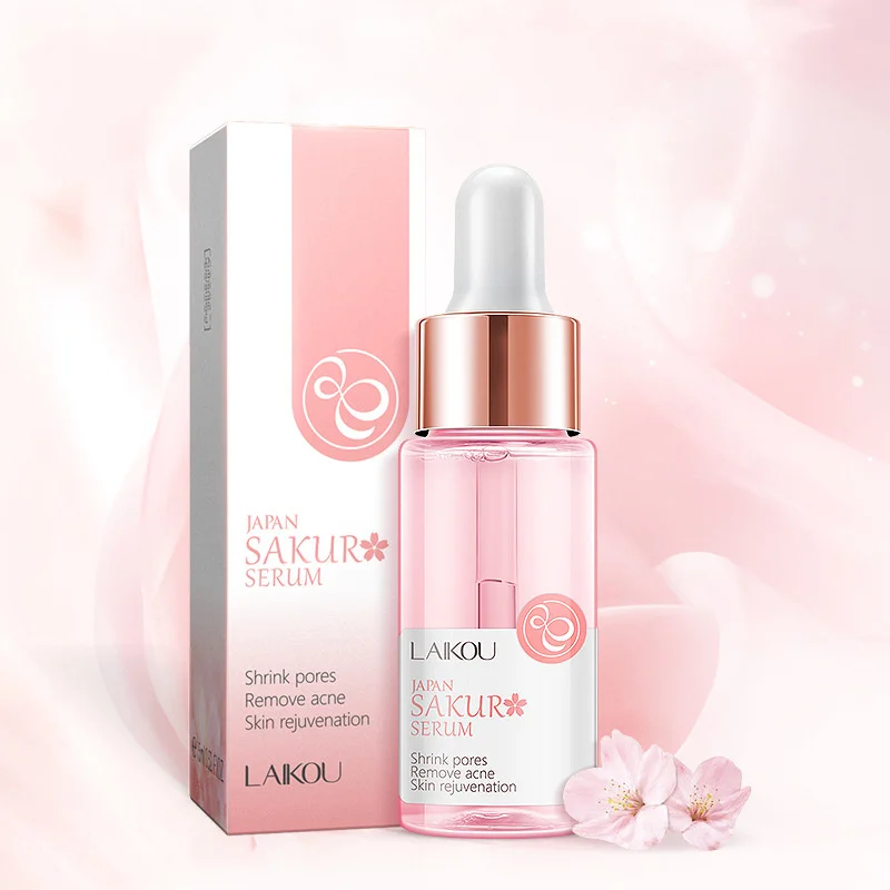 

Hot Sale Sakura Serum Useful Essence Extract Shrink Pores Remove Acne Skin Rejuvenation Hyaluronatic Vitamin C Face Care TSLM1