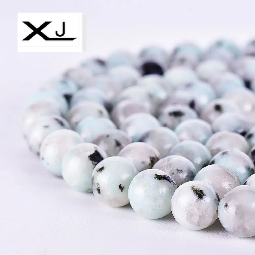 

XIN JIAO Wholesale Natural Tianshan blue stone beads 6mm 8mm 10mm 12mm for Jewelry bracelet accessories making DIY
