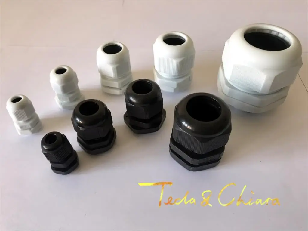 5PCS PG7 Black Plastic Waterproof Connector Gland 3-6.5mm Dia Cable New