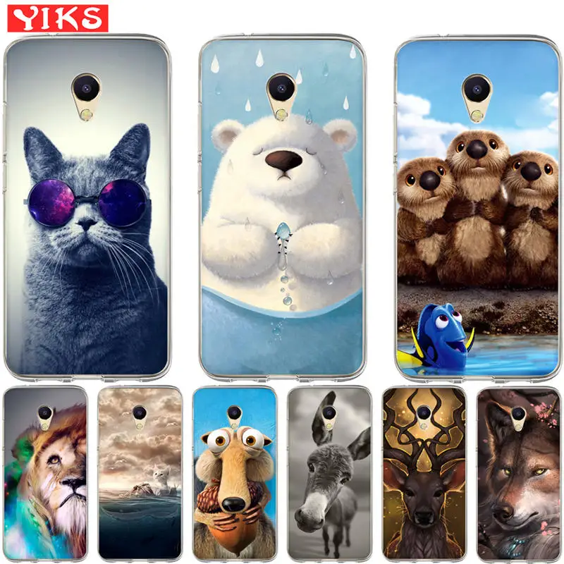 

Luxury Cute animal wolf cat Cases For Meizu M5S M3S M5C M3 M5 M6 S C Note U10 U20 Pro 6 Case Cover Coque Fundas Capinha Etui