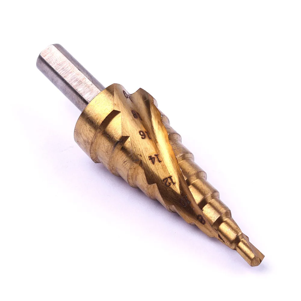 Professional stepped drill DIA 4-12mm,4-20mm,4-32mm HSS spiral groove titanium cone drill  
