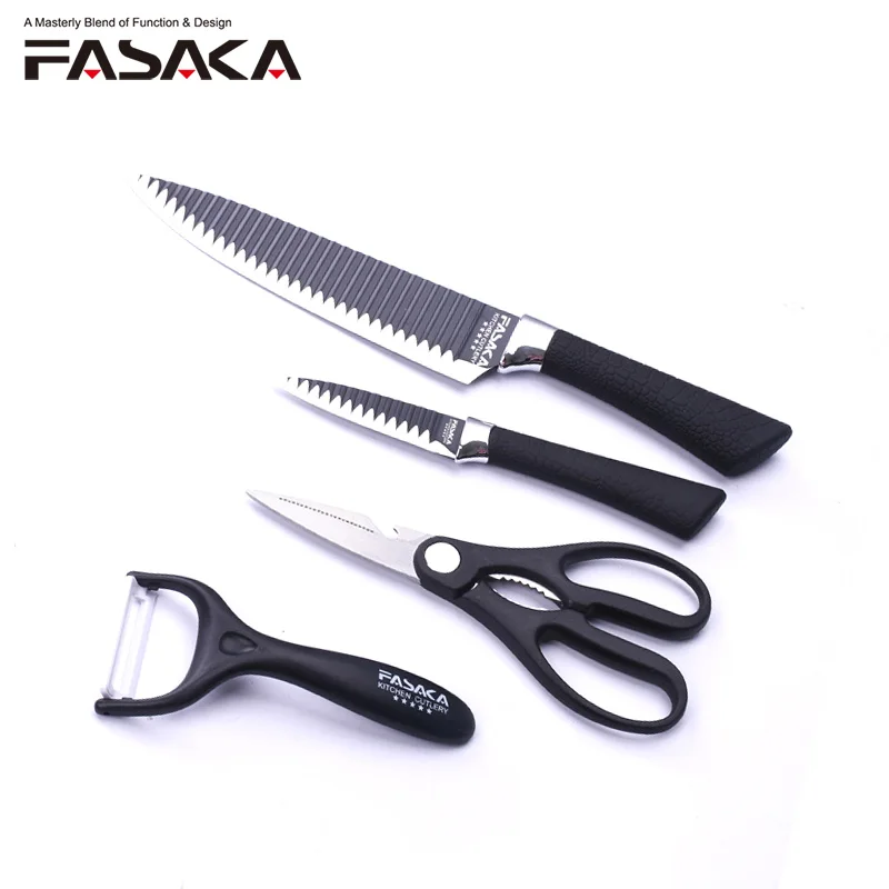 FASAKA Stainless Steel Kitchen Knives 4pcs Knife Set with 8'' inch Chef