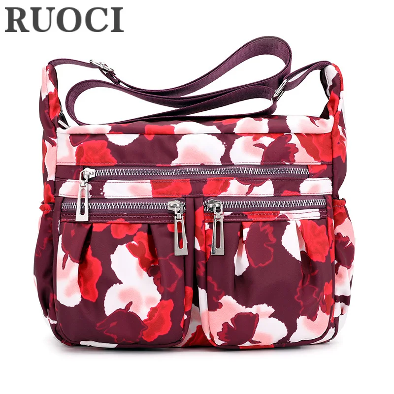 RUOCI Waterproof Nylon Printing Large Capacity Women Handbags Vintage