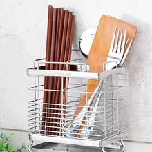 Stainless steel hanging chopstick cages spoon holder fork rack  knife shelves reinforced kitchen supply cutlery organizer