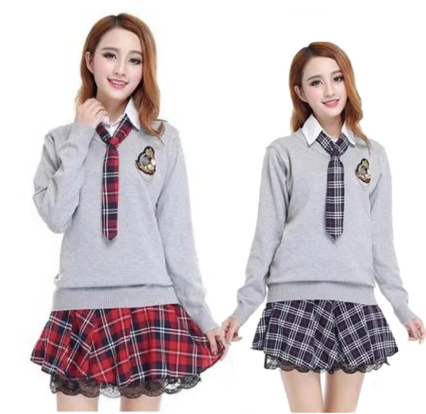 College School Uniform Sailor Uniform Set Japan Korea Long Sleeve Shirt ...