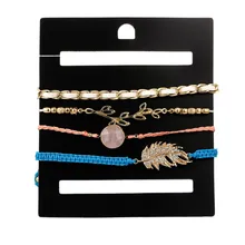 Faitheasy комплект из четырех предметов, креативный, ручной, геометрический браслет с листьями