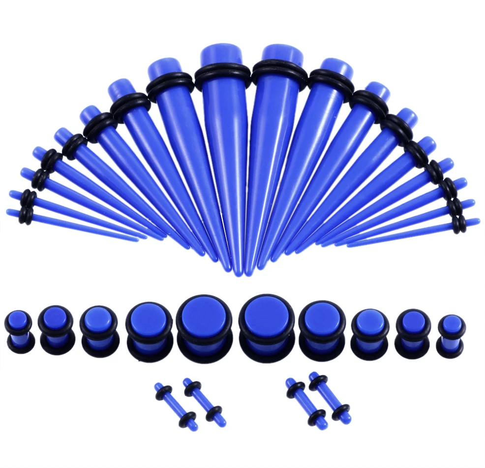 36 шт./лот, акриловый ушной наконечник, конус и пробка, растягивающийся набор, смешанные цвета, тоннель, расширенный, пирсинг, ювелирные изделия, 14 г-00 г