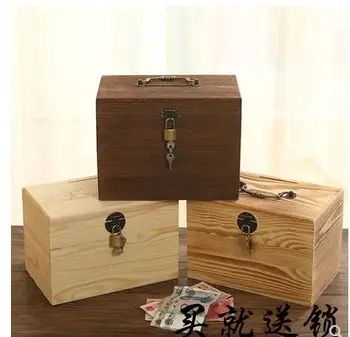 

Solid wood wooden creative gift piggy bank piggy bank to send men and women friends children birthday gift
