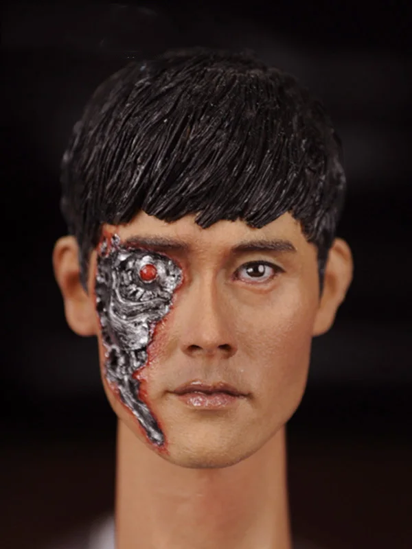 

On Sale 1/6 Terminator T-1000 Head Sculpt Korean Star Lee Byung hun Headplay for 12 inches DIY Body Figures