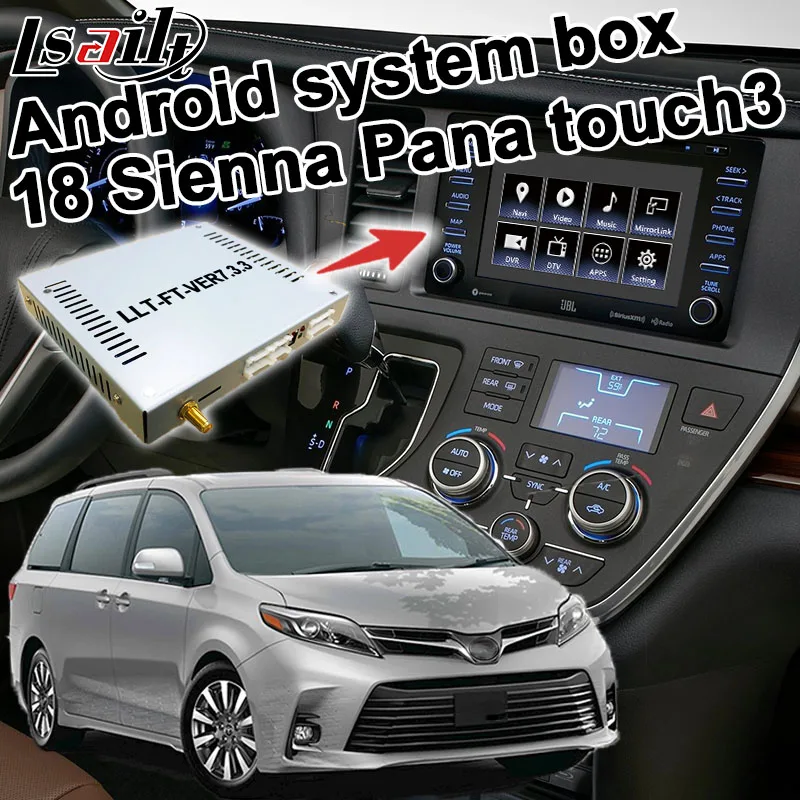 Android gps навигационный системный блок для Toyota Sienna Touch 3 Panasonic Модель видео бокс интерфейса carplay