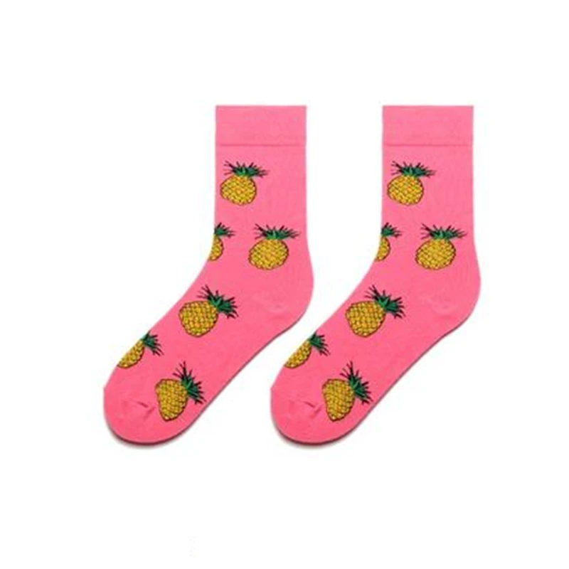 pineapple Новое поступление, 16 цветов, забавные Жаккардовые Носки с рисунком попугая/единорога/ананаса/банана для мужчин и женщин, носки для мужчин/женщин Fancies - Цвет: pineapple