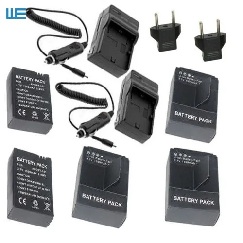 Аксессуары для Gopro. 5x AHDBT-302 AHDBT-301 AHDBT302 AHDBT301 AHDBT201 1600 мА · ч + 2 зарядных устройства GoPro