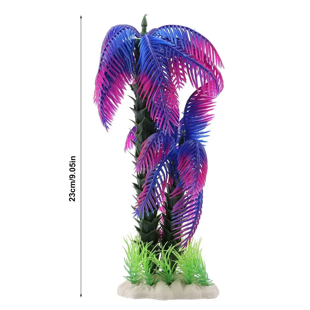 Искусственное растение большой аквариумный Декор цветное украшение аквариума искусственное пластиковое растение - Цвет: Фиолетовый