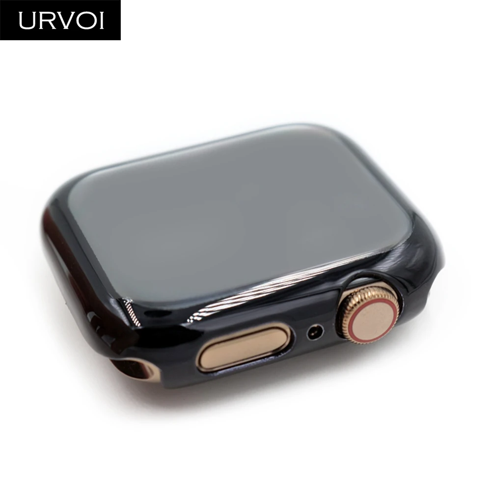 URVOI полное покрытие для Apple Watch series 5 4 3 2 пластиковый бампер жесткая Защита экрана
