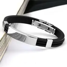 Популярные мужские ювелирные изделия, плетеный браслет из искусственной кожи, браслет ручной работы, черный браслет из нержавеющей стали с магнитными застежками, мужской браслет на запястье, подарки