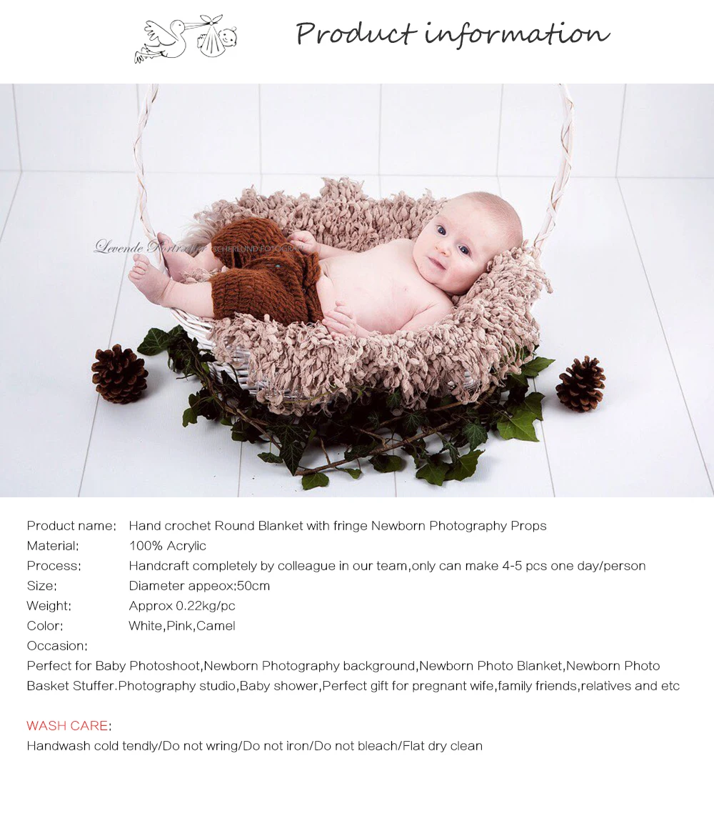 Ручной кроше круглое одеяло новорожденных реквизит для фотосъемки новорожденных цветок для фотографии наполнитель Рождественский коврик для фотосессии