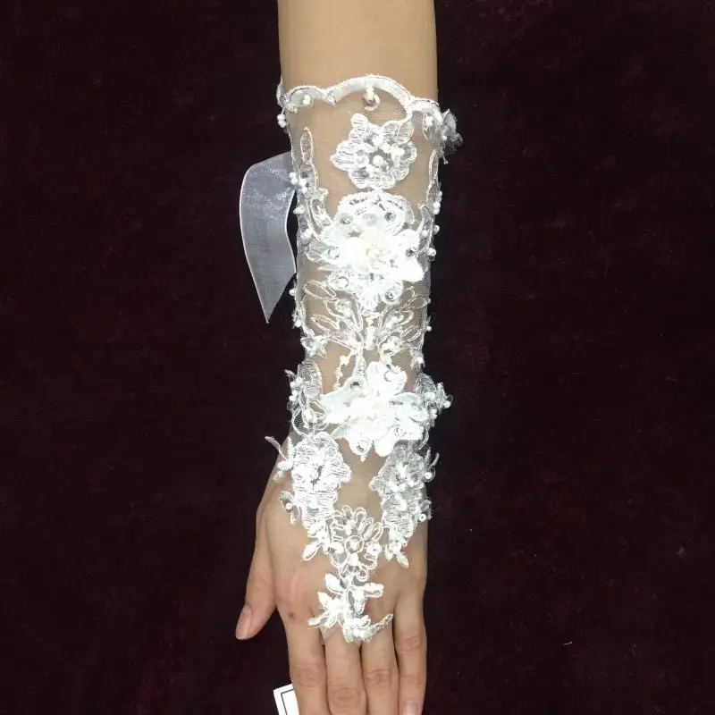 Free Shipping wedding gloves fingerless new Style wedding gloves accesorios para boda Adult Wrist brides lace gloves