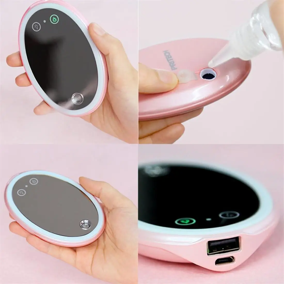Espelho de Maquiagem Stand para Quarto de Banho de Viagem Leds Espelho Portátil Facial Hidratante Pulverizador Recarregável 15 Cheap Espelhos para maquiagem