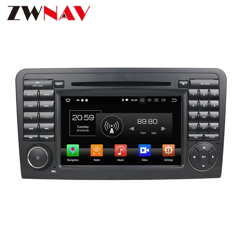 Best Android 8 Car DVD Player GPS navigation For Mercedes Benz ML CLASS W164 2005-2012 head unit multimedia player tape 5