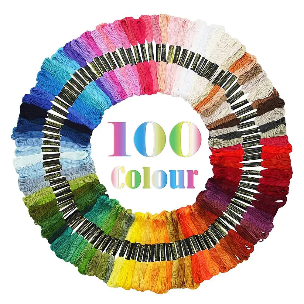 6 нитей 100 цвета радуги вышивка нитки для вышивки крестом нить DIY ремесло Горячая