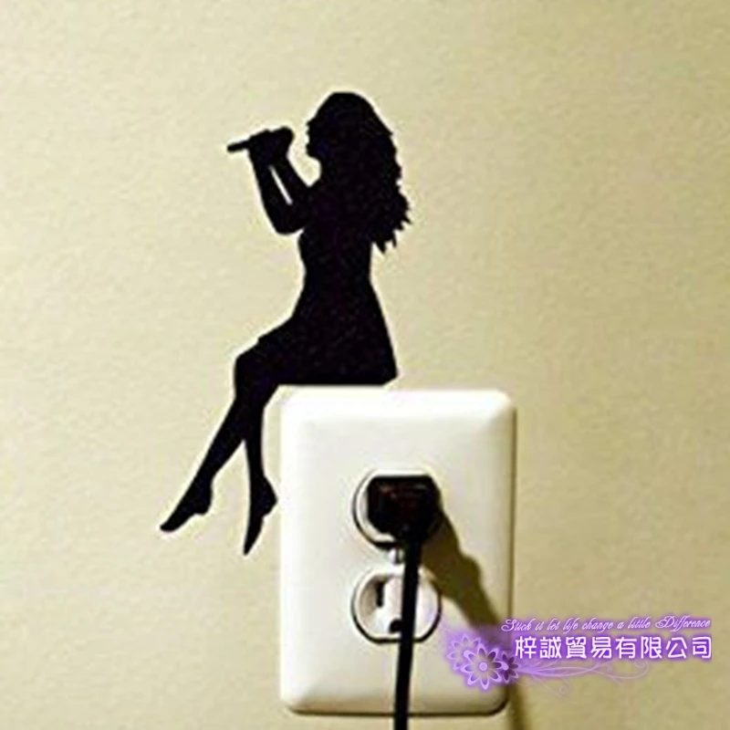 Dctal Creativity Sing Switch Funny Sticker Power Decal Posters Vinyl Wall Decals Parede Decor Mural
