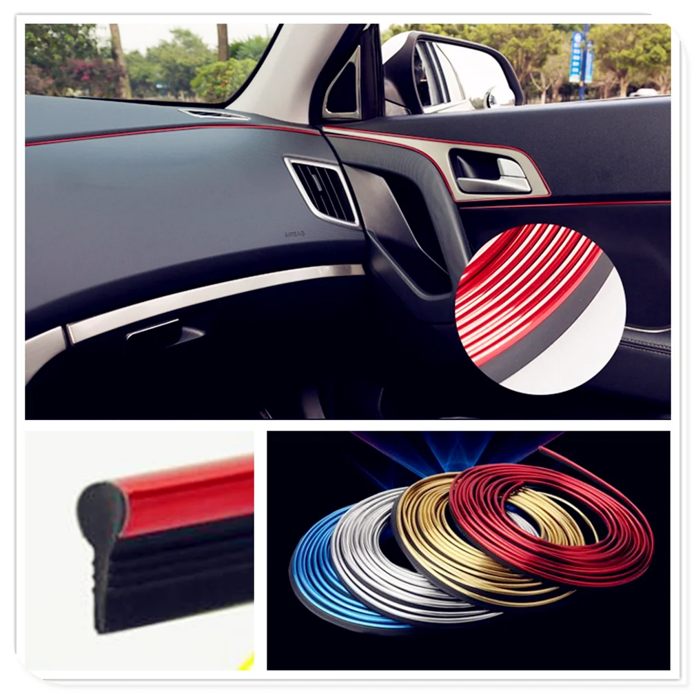 

Car interior Decoration thread line Insert Strip Accessories for Fiat Freemont Doblo 695 FCC4 500e Viaggio Strada 500C