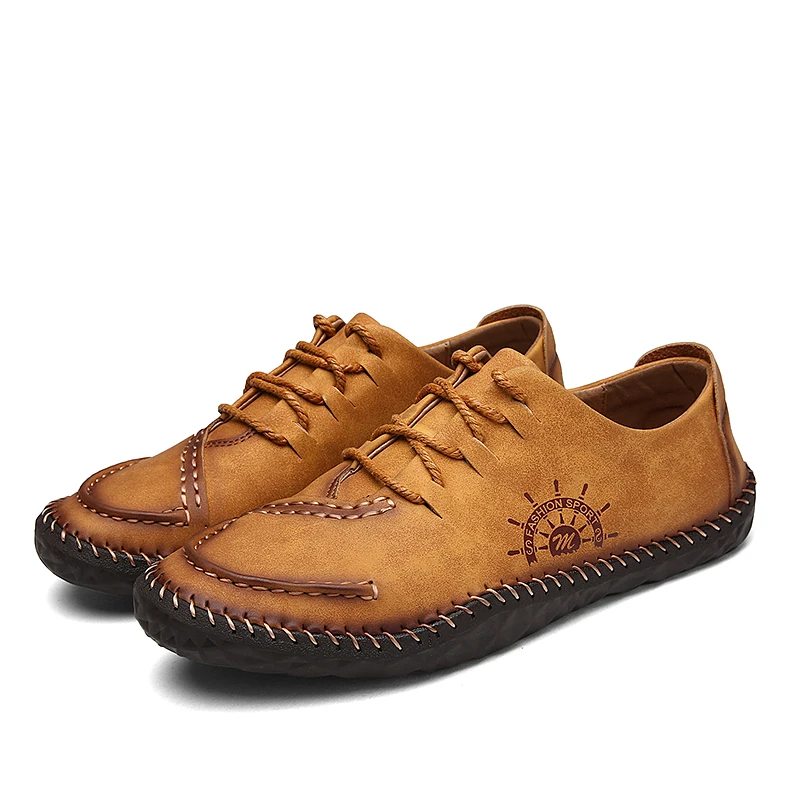 

Hot Sale Men Casual Shoes Spring Autumn genuine Leather Lace-up Man Shoes