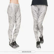 Забавные леггинсы; длинные узкие штаны натянутый 3D серый Луна земля рок печатных Для женщин Девушка основные повседневные Леггинсы