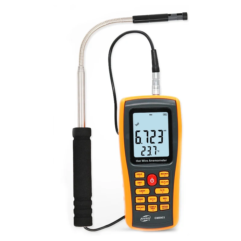 Hot Wire Anemometer Thermal Wind Speed Gauge Temperature Measurement USB Interface Tool Measuring Instrument