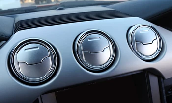 

For Ford Mustang 2015 2016 2017 Aluminum alloy Interior Center Console Air Vent Outlet Cover Trim 9pcs Car Styling