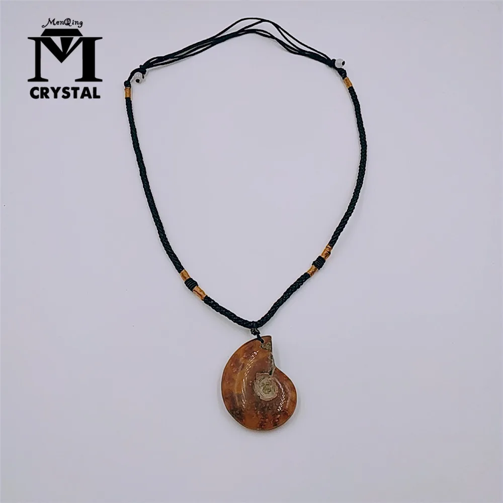 

Natural Stone Ammonite Fossils Seashell Snail Pendants Ocean Reliquiae Conch Animal Necklaces Statement Men Jewellery