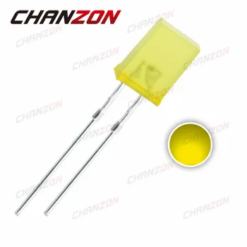 

100pcs 2X5X7mm LED Square Diode Yellow DIP Diffused 20mA 2V 588-592nm Rectangle LED Light Emitting Diode Lamp 257 Through Hole