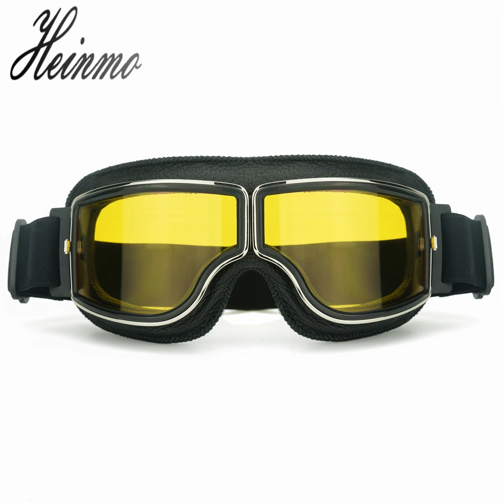 

Leather motocross googles Aviator Cruiser Vintage Pilot style motorcycle gafas goggles Scooter Goggle Glasses