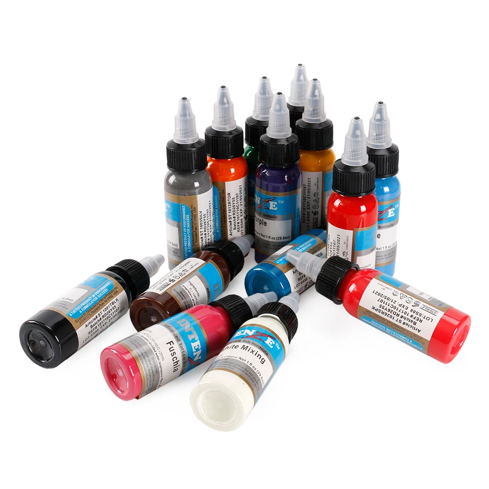 

14 Pcs 30ml Professional Tattoo Ink 14 Colors Set 1oz 30ml/Bottle Tattoo Pigment Kit Fashion Makeup cosmetics Tools Ink
