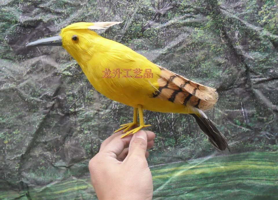 Моделирование дятел игрушка полиэтилена и меха желтая птица кукла подарок около 30 см 2175