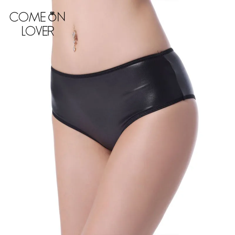 PE5067 Comeonlover специальная конструкция черный искусственного кожаные трусы танга mujer низкой талией Большие размеры XL-6XL женское белье Горячие
