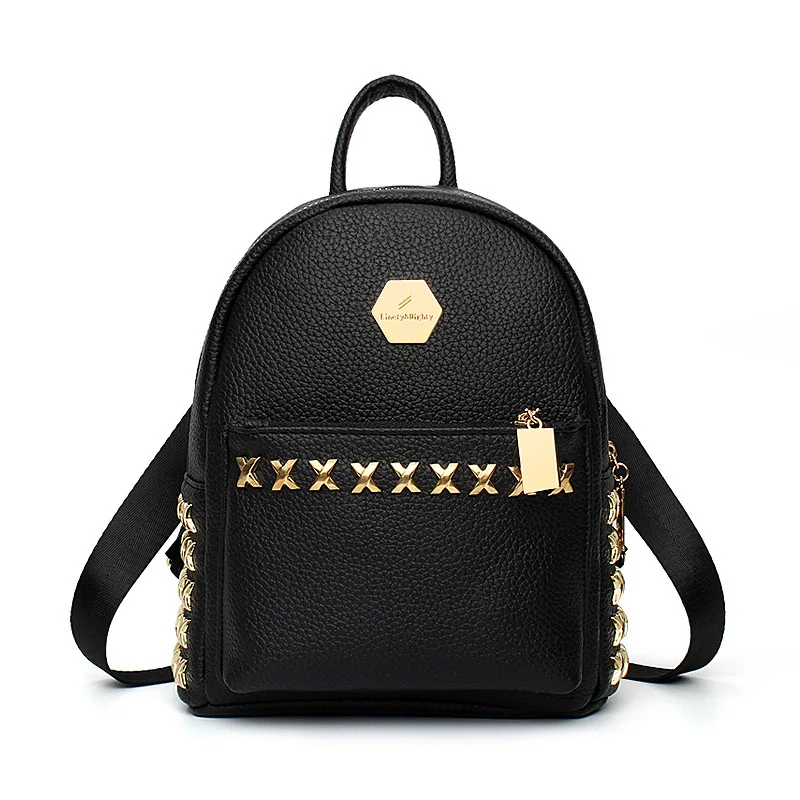 

Womans Backpack Black Leather Genuine Mini Backpack Women 2017 New Female Small Shoulder Bags Sweet Lady Backpacks