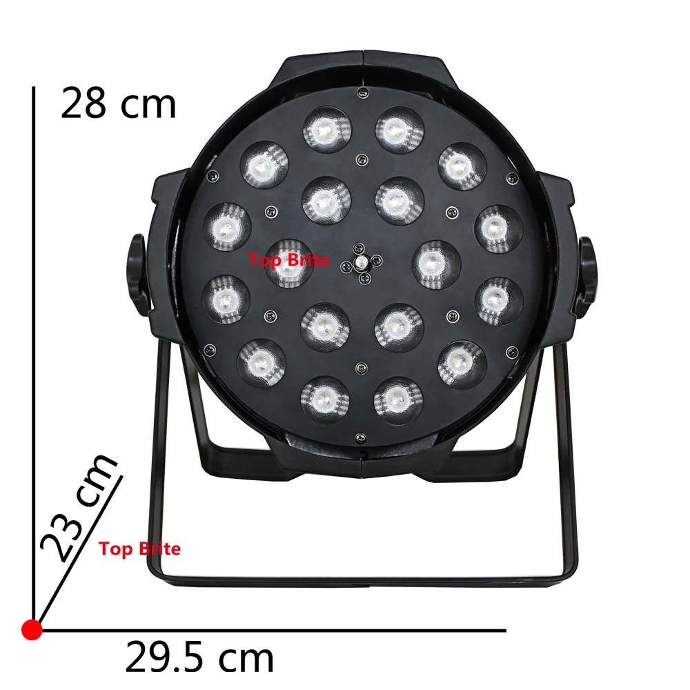 Шт. 2 шт. новейший 18X10 Вт RGBW 4всветодио дный 1 светодиодный Par свет DMX сценические огни деловые огни Professional плоские Par огни 10–60 градусов Zoom Angle