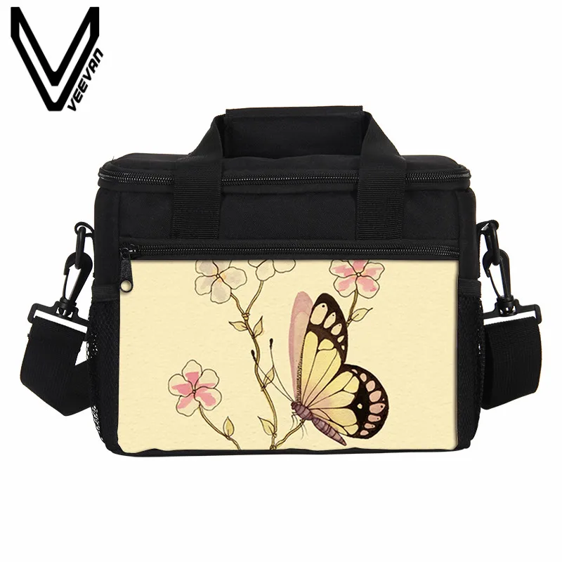 

VEEVANV Unisex Thermal Lunch Bags Watercolour Prints Small Lunch Box Insulated Picnic Cooler Bags Ice Box Food Storage Container